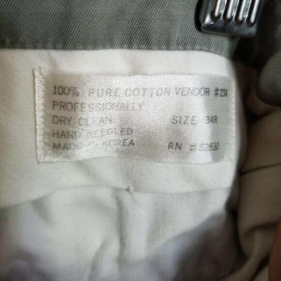 Lands' End Mens Size 34R Gray  Solid Straight Leg Chino Khaki Pants - Picture 6 of 10